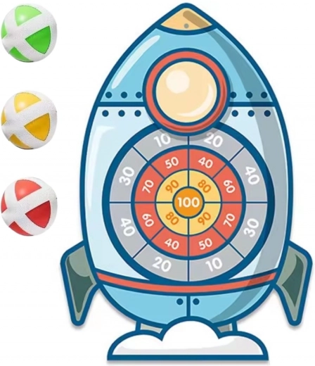 Woopie Dart Skill Game with Hook-and-Loop Rocket Target