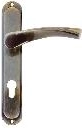 Atena door handle set for 90 mm cylinder lock in patina finish