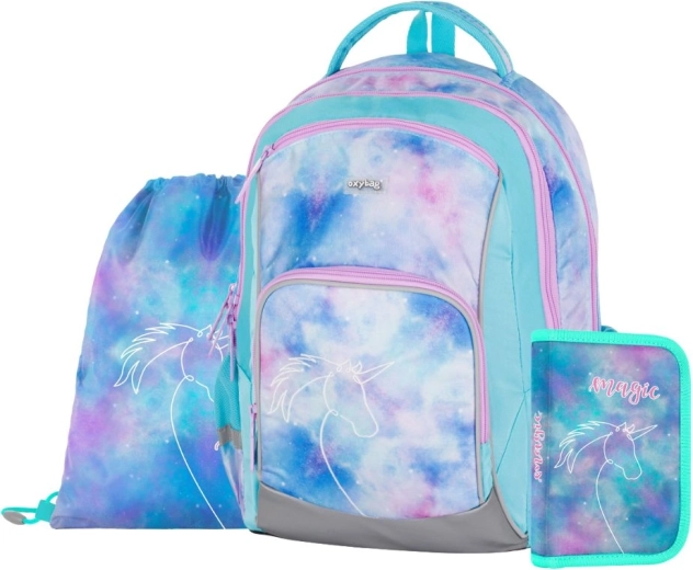 Koolikomplekt 3 osa OXY GO Unicorn – seljakott, sussikott ja pinal