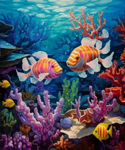 Norimpex teemantmaal Korallrahu kaladega 30 × 40 cm