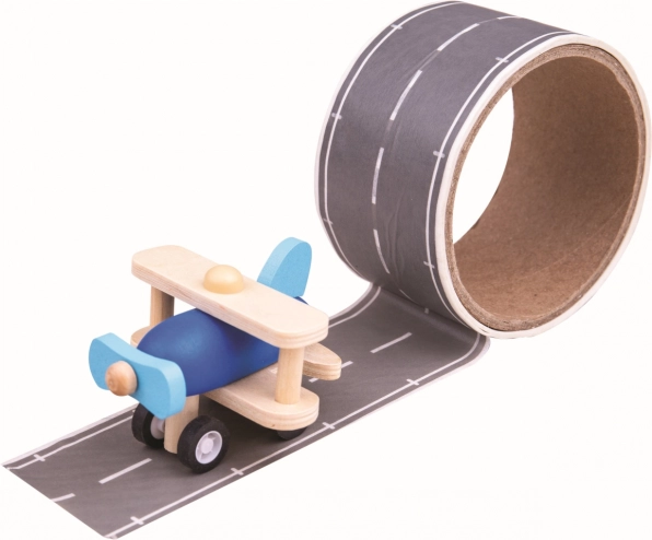 Bigjigs Toys kleeplint – maandumisrada puidust lennukiga