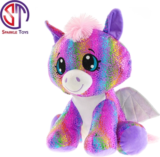 Plüüspegasus Star Sparkle 24 cm – vikerkaarne istuv kaisuloom