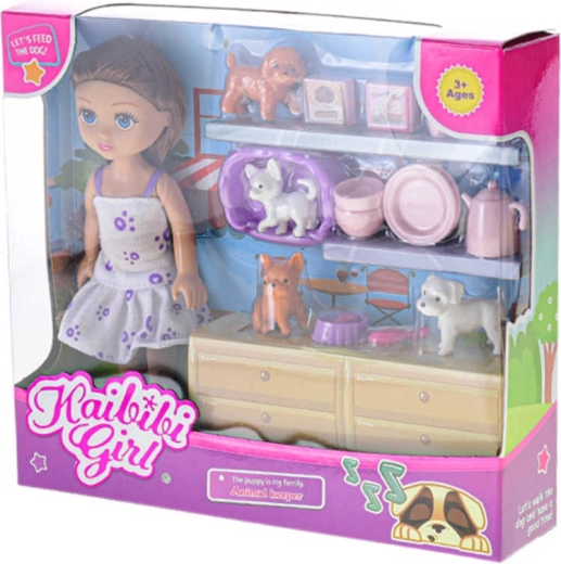 Doll and accessories for taking care of dogs