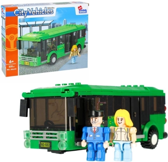 AlleBlox City Bus Building Set with Figures (221 pieces)