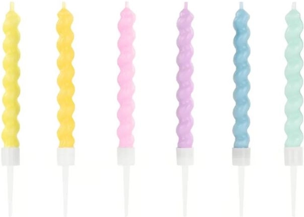 Pastel Spiral Cake Candles