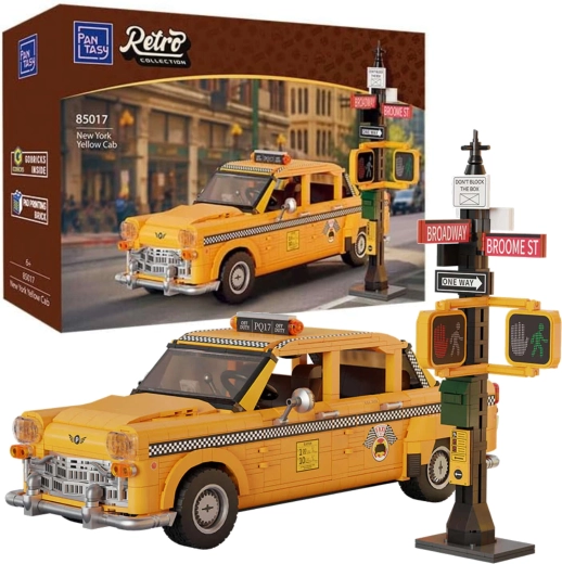 Pantasy ehituskomplekt kollane takso Yellow Cab 36,5 cm, 1601 detaili