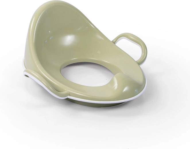 Non-slip children's toilet seat with high backrest, light green