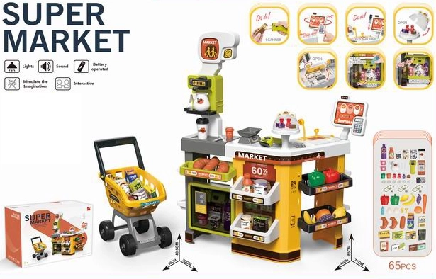 Laste supermarket – 65-osaline komplekt