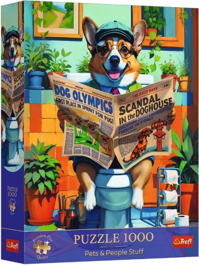 Puzzle 1000 Premium Plus – corgi tualetis