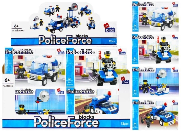 Police Vehicle Building Set with Minifigure – 4 Variants