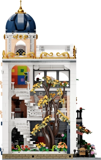 Floral atrium and spiral staircase