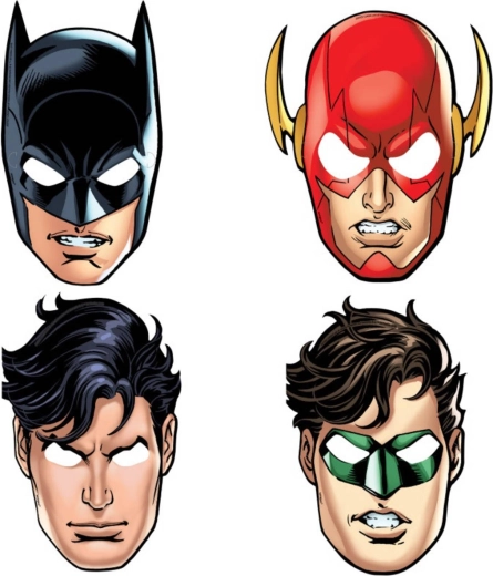 Justice League Face Party Masks – Set of 8 pcs