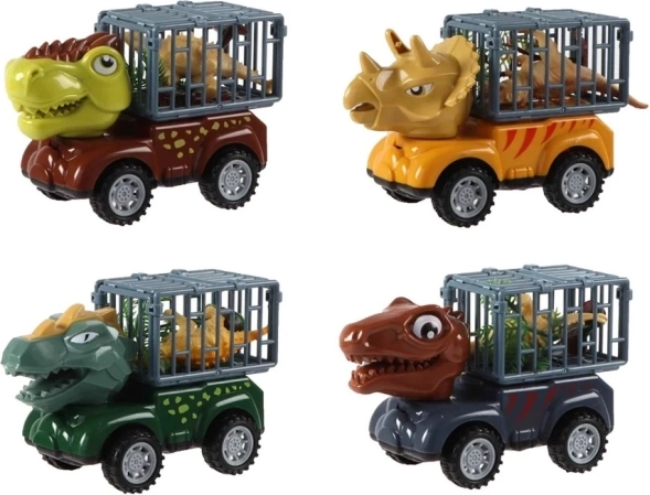 Hõõrdemehhanismiga auto Dinosaurus figuuriga