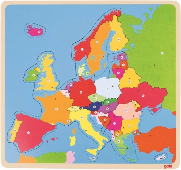 Goki puidust pusle Euroopa kaart 35 tükki