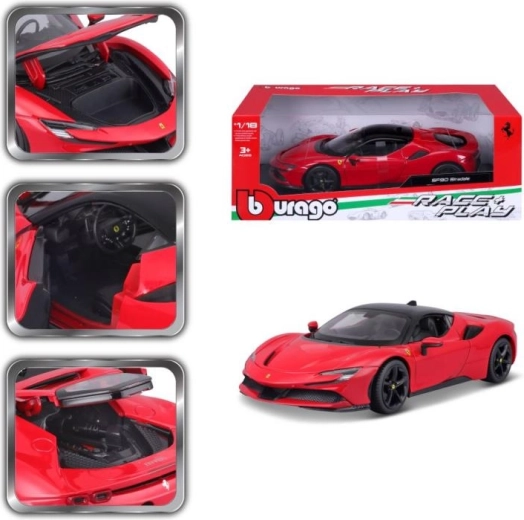 Metallist mudel BBURAGO FERRARI SF90 STRADALE 1:18 punane
