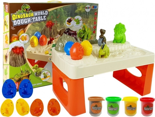 Dinosaur Play Table with Modeling Clay and Glowing Lava