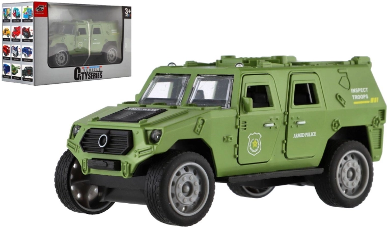 Sõjaväe plastauto 13 cm inertsmehhanismiga kinkekarbis
