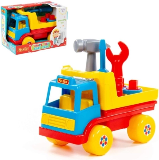 Educational ride-on car with tools for toddlers