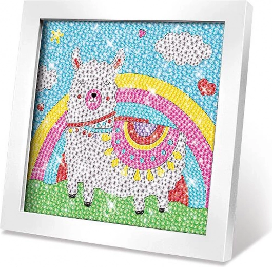 Creative set picture with gems – llama 17.5 × 17.5 cm