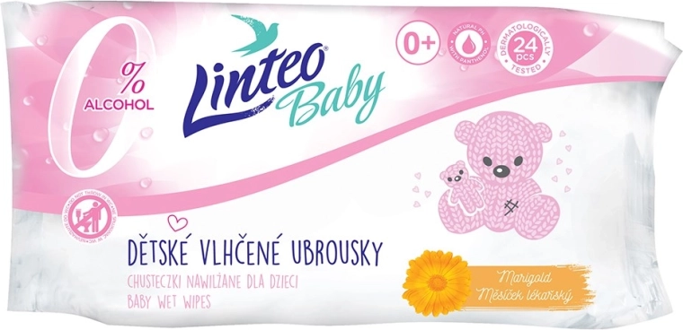 LINTEO Baby beebide niisked salvrätikud saialillega 24 tk