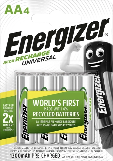 Energizer rechargeable batteries AA 1300 mAh, 4 pcs