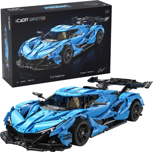 CADA Master ehituskomplekt sinine V12 hüperauto 1:8 (3865 detaili)