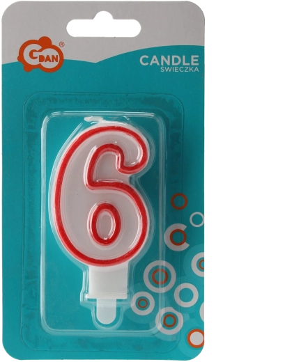 Glitter Birthday Candle Number 6, 13 cm