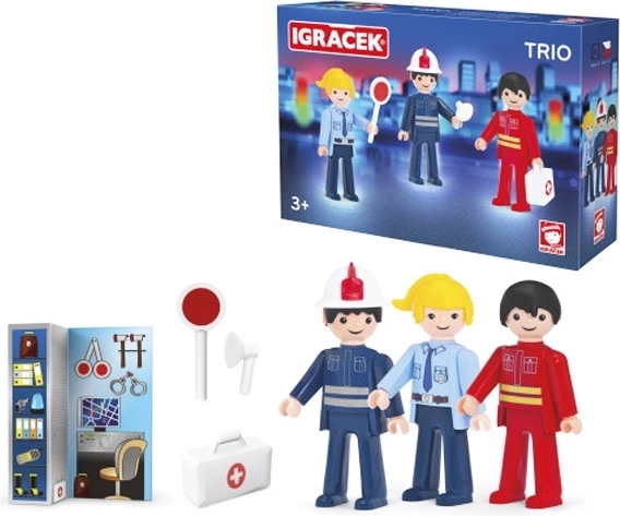 Igráček Trio Rescue – Firefighter, Police Officer and Paramedic