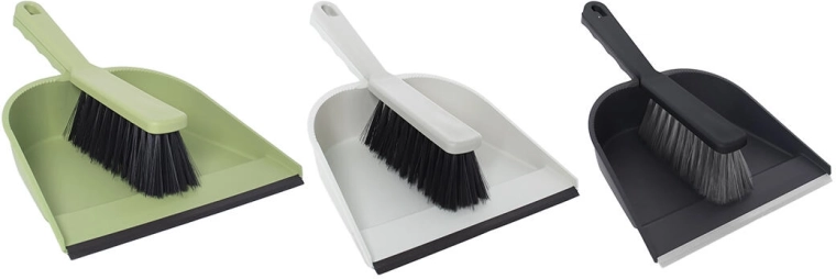 Dustpan and Brush with Rubber Edge – Plastic Set, Assorted Colors