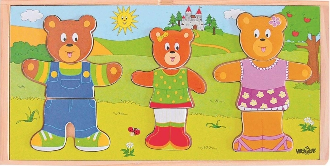 WOODY Dress-Up Puzzle – Bear Family