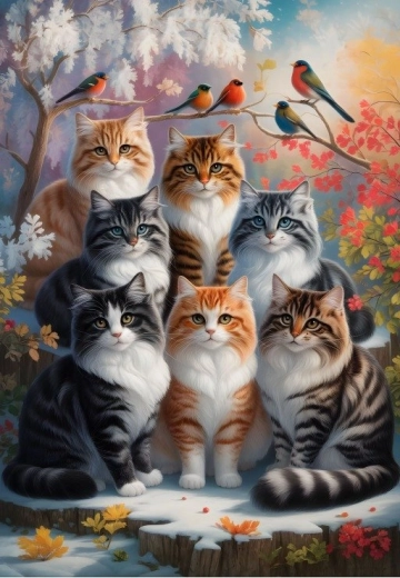 Alipson puzzle Cat Winter 1000 pieces