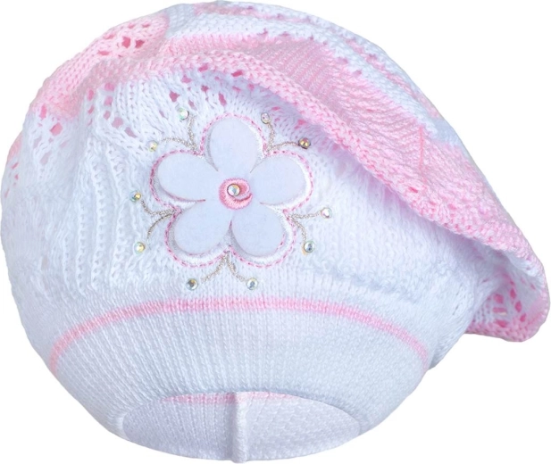 New Baby knitted beret, light pink, for children 3–4 years