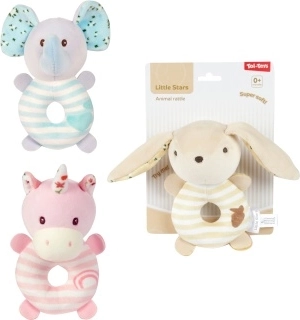 Plush rattle with animals for babies