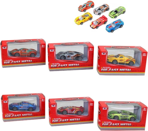 Metallist sportlik võidusõiduauto 8 cm karbis – 1 tk