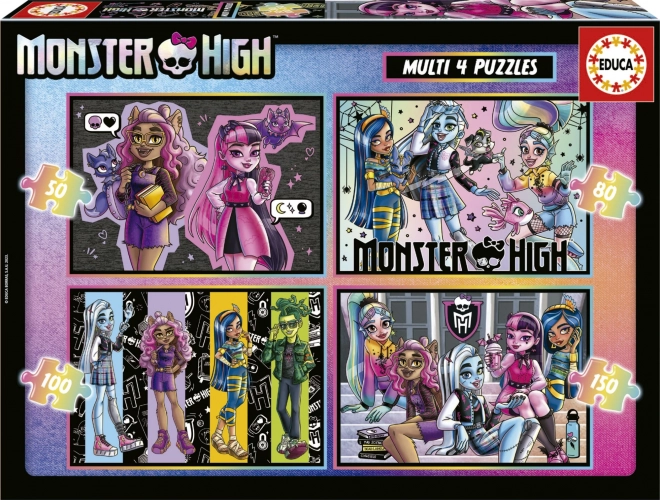 Pusle MONSTER HIGH 4 ühes (50–150 tükki) EDUCA