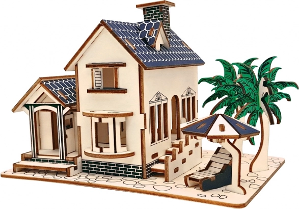 Woodcraft wooden 3D puzzle beach house