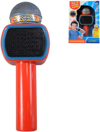 Laste karaoke mikrofon LED-valgusega, patareitoitel, punane – 1 tk