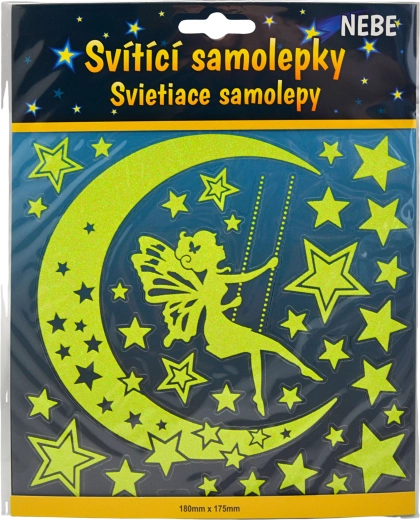 Glow-in-the-dark stickers stars and moon with fairy