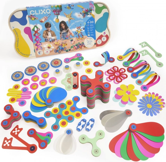 Clixo Family Party – magnetiline paindlik ehituskomplekt, 150 osa