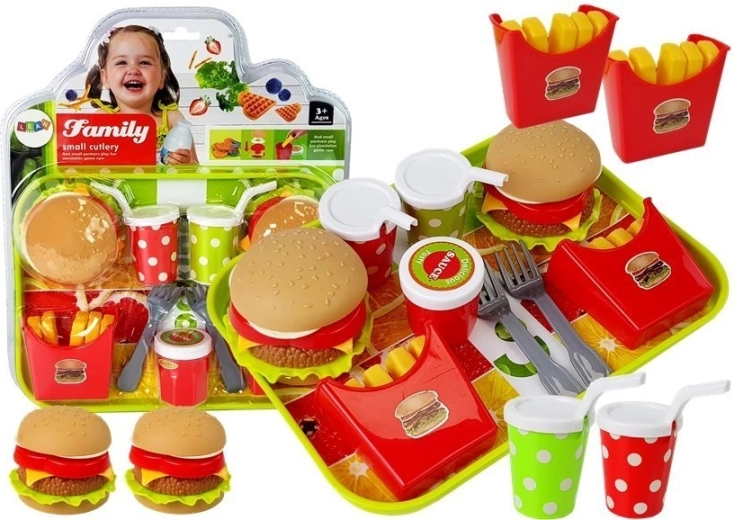 Hamburger Fries Set with Tray