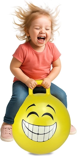 Hüppemispall HoppyDoo Smile kollane 45 cm koos pumbaga