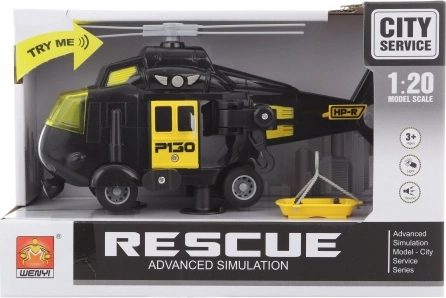 Must patareitoitel helikopter tulede ja helidega