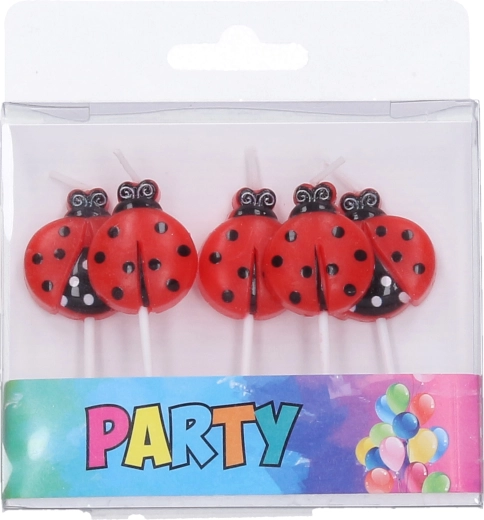 Party Candle Ladybug - Set of 5 pcs