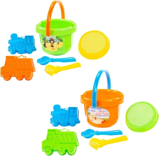 Children’s sand set with bucket, sieve and molds - 1 piece