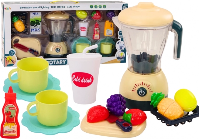 Electric kids’ blender with lights and sounds – fruit slicing set