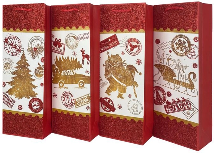 Jõulune kinkekott veinile 36 × 12,5 × 8,5 cm (4 motiivi valik)
