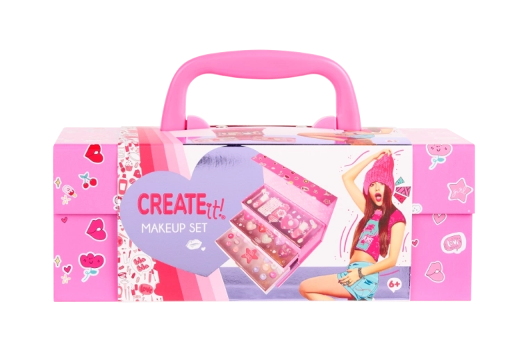 Three-tier CREATE IT! makeup case for kids
