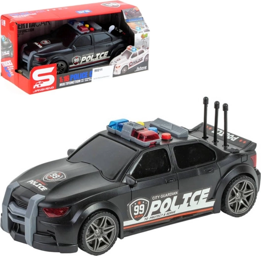 Sports police car with pull-back drive, light and sound - 1 piece