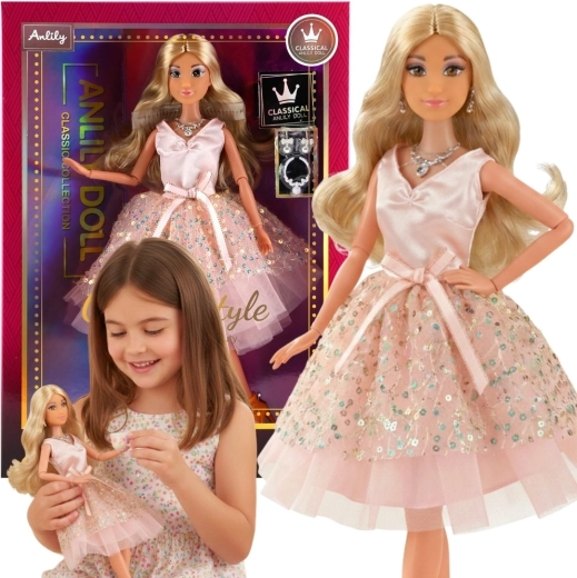 Woopie Royal Lily nukk pikkade blondide juuste ja roosa kleidiga, 30 cm