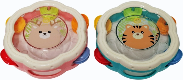 Children's tambourine with an animal motif